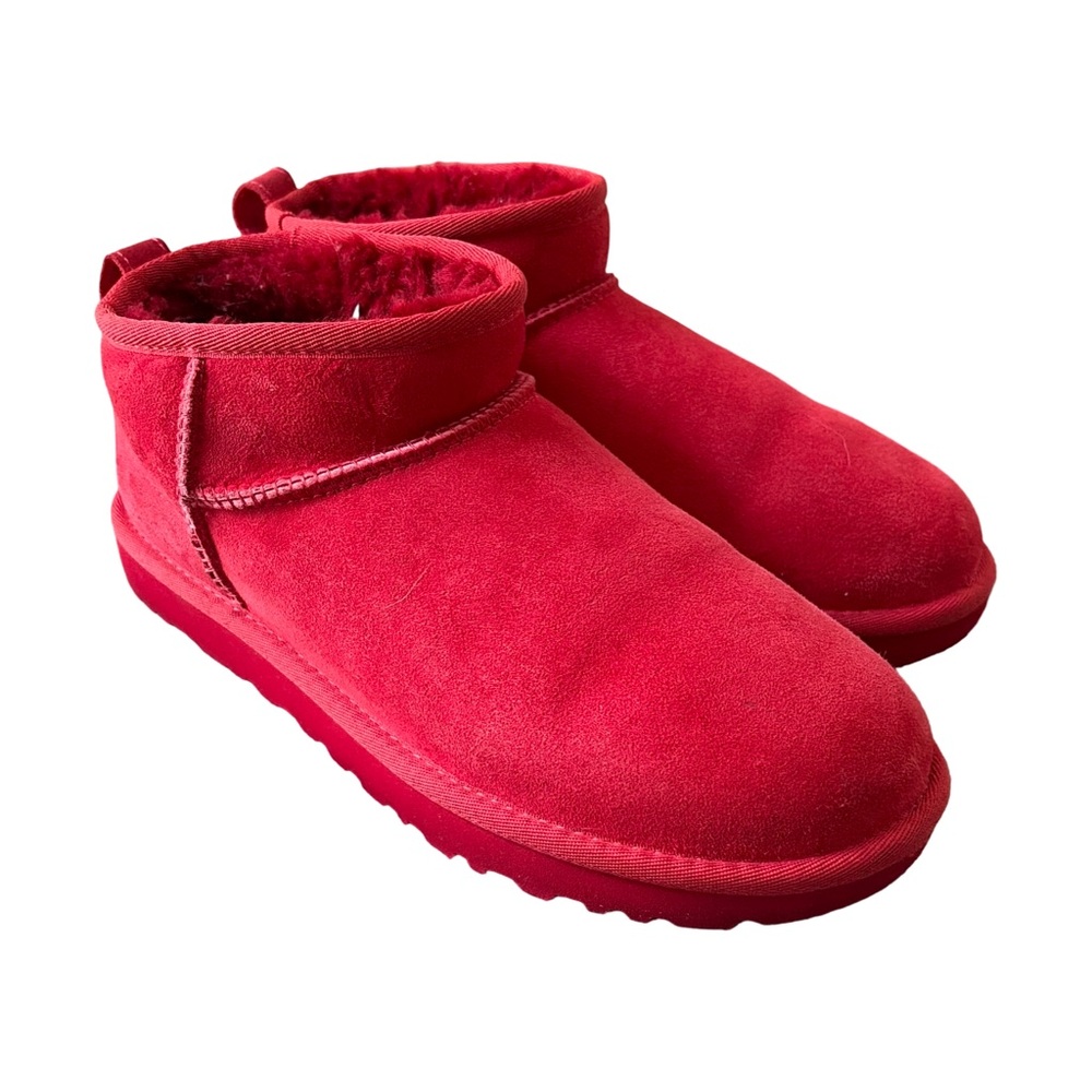 Ugg Classic Ultra Mini Suede Shearling Slip-On Boots - Picture 1 of 8